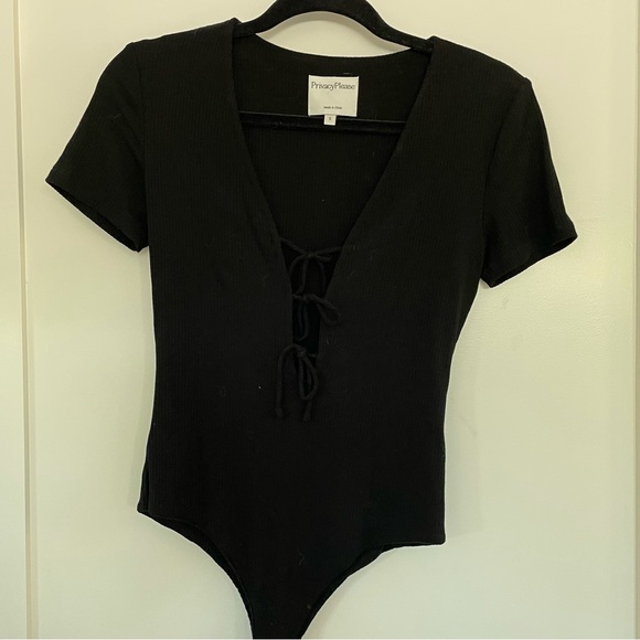 “Xenia” Tie-front Bodysuit - Picture 1 of 4